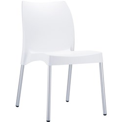 Vita Hospitality Dining Chair Aluminium Legs Indoor/Outdoor Use White Polypropylene