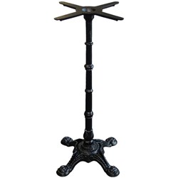 Bistro Iron Bar Table Base Black With Decorative Pattern Max Top Size 700x700mm