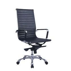 Naples High Back Executive Chair Chrome Frame and Arms Black PU