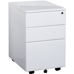 Summit Metal Mobile Pedestal 2 Drawer 1 Filing Drawer 620Hx400Wx520mmD White