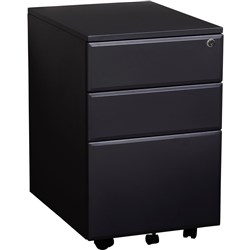 Summit Metal Mobile Pedestal 2 Drawer 1 Filing Drawer 620Hx400Wx520mmD Black