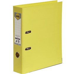 Marbig PE Lever Arch Binder A4 75mm Linen Lemon