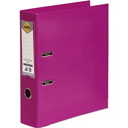 Marbig PE Lever Arch Binder A4 75mm Linen Pink