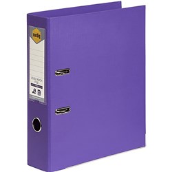 Marbig PE Lever Arch Binder A4 75mm Linen Purple