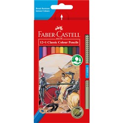 Faber-Castell Classic Colour Pencils Assorted Including 1 Gold Pencil Pack of 13