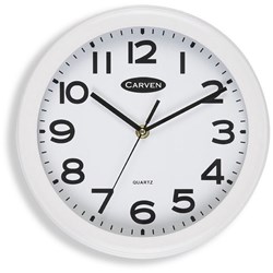 Carven Wall Clock 250mm Diam White Frame