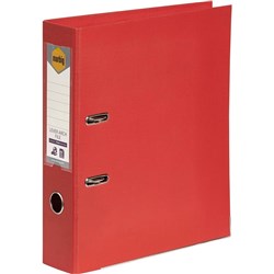 Marbig PE Lever Arch Binder A4 75mm Linen Bright Red