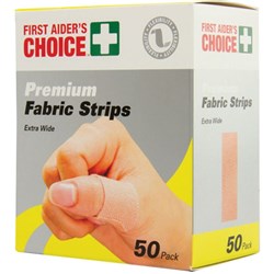 First Aider's Choice Premium Fabric Strips Extra Wide Box of 50