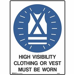 Brady Mandatory Sign Hi-Visibility Clothing 450x600mm Metal