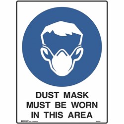 Brady Mandatory Sign Dust Mask 450x600mm Metal