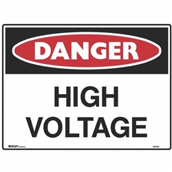Brady Danger Sign High Voltage 600x450mm Polypropylene