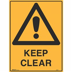 Brady Warning Sign Keep Clear 600x450mm Metal