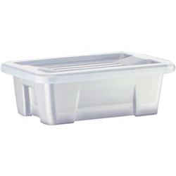 Italplast Plastic Storage Box 1 Litre Stackable Transparent With Handles