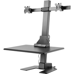 Ergovida Electric Height Adjustable Dual Monitor Riser Stand Black
