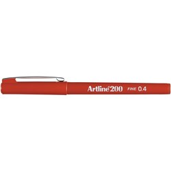 Artline 200 Fineliner Pen 0.4mm Dark Red