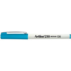 Artline 210 Fineliner Pen 0.6mm Sky Blue Box of 12