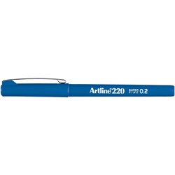Artline 220 Fineliner Pen 0.2mm Royal Blue Box of 12