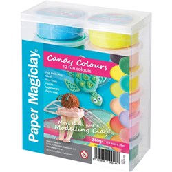Zart Paper Magiclay Candy Colours Modelling Clay Bright Assorted Pack of 12