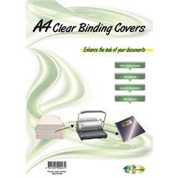 Gold Sovereign Heavy Duty Binding Covers 200 micron A4 Clear Pack of 100