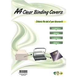 Gold Sovereign Heavy Duty Binding Covers 250 micron A4 Clear Pack of 100