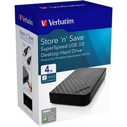 Verbatim 4TB Portable Hard Drive USB 3.0 Black