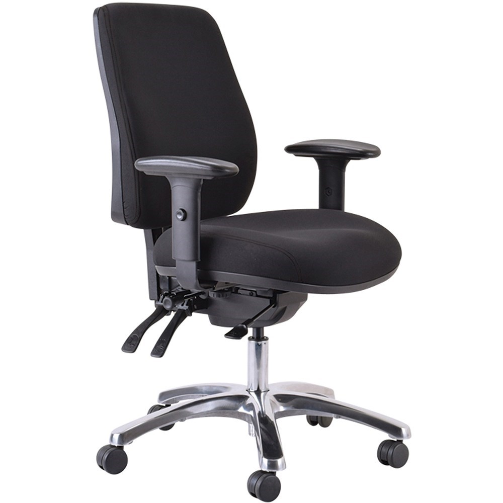 Chairs & Accessories Buro Roma Executive High Back 24/7 Chair With Arms Alloy Base Black