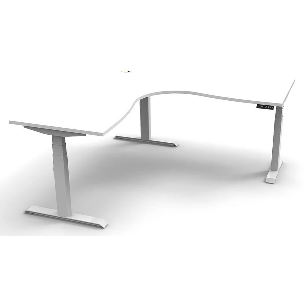 Office Furniture Boost+ Electric Corner Desk Height Adjustable 1800W x 1800 White & White