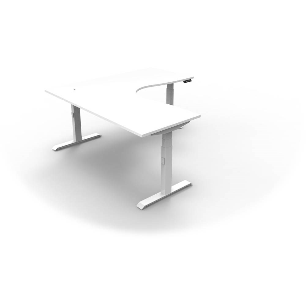 Office Furniture Boost+ Electric Corner Desk Height Adjustable 1800W x 1800 White & White