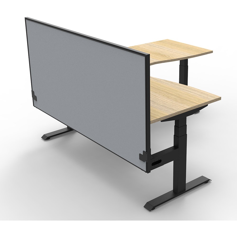 Office Furniture Boost+ Electric Corner Desk Height Adjustable + Screen 1800W x 1500D Oak