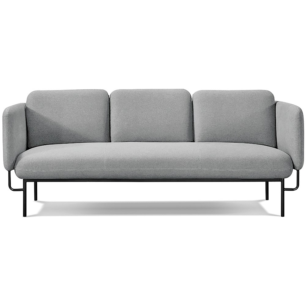 Chairs & Accessories Capri Lounge Chair 3 Seater Steel Black Base Light Grey SeatOffice